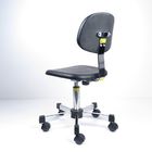 โพลียูรีเธนสีดำเก้าอี้ห้องคลีนรูม ESD หมุนได้ 360 องศาหมุนเก้าอี้บาร์ปรับระดับได้ ผู้ผลิต