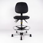 เก้าอี้ผลิตอุตสาหกรรมโพลียูรีเทนสีดำพร้อมแหวนเท้าสำหรับโต๊ะทำงานสูง ผู้ผลิต
