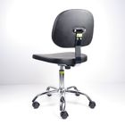 Polyurethane ESD เก้าอี้คลีนรูม ทำความสะอาดง่ายปรับความสูงได้สีดำ ผู้ผลิต