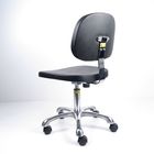 เก้าอี้สายการผลิตโฟม PU สีดำ ESD เก้าอี้ 5 ดาวฐานโลหะผสมอลูมิเนียม 2 ทาง ผู้ผลิต