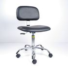 เก้าอี้ห้องปฏิบัติการออกแบบตามหลักสรีรศาสตร์ป้องกันไฟฟ้าสถิตหนังเทียมพร้อมฝาพลาสติกสีดำ ผู้ผลิต