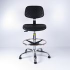 เก้าอี้อุตสาหกรรมผลิตโฟม PU สีดำพร้อมแหวนเท้าสแตนเลส ผู้ผลิต