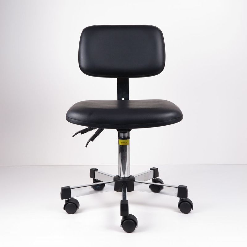 สีดำเหมาะกับการทำงานเก้าอี้ห้องปฏิบัติการพนักพิงปรับความสูงได้ด้วยการสนับสนุนเอว ผู้ผลิต