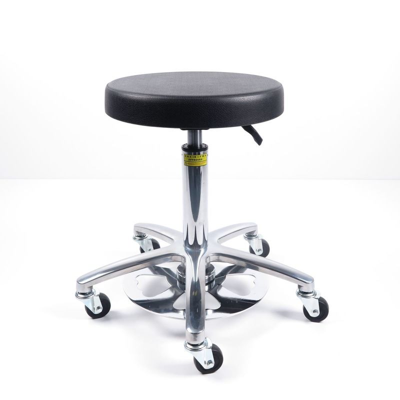 เก้าอี้ป้องกันไฟฟ้าสถิตย์สีดำพร้อมฐานอลูมิเนียม 5 ขาโดยความสูงที่นั่งของเก้าอี้ ผู้ผลิต